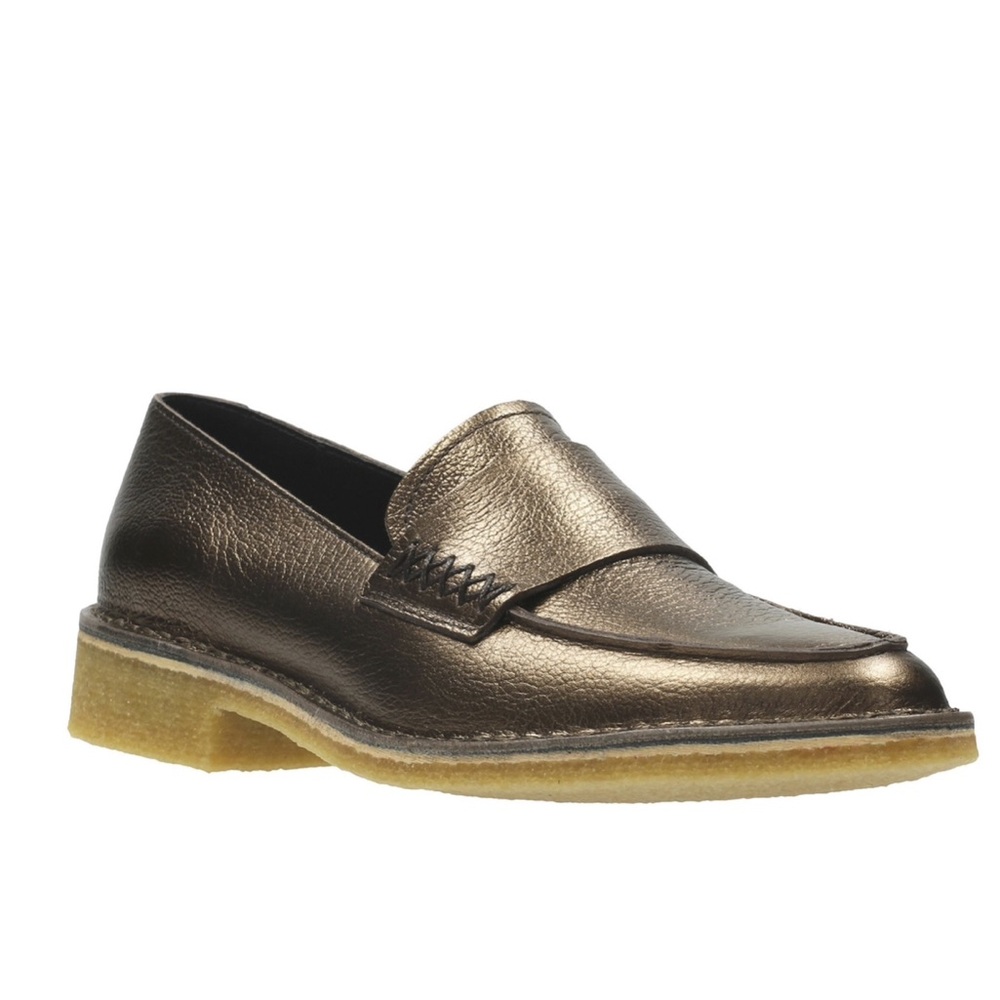 NWOB Clarks Originals Friya Loafer Bronze Leather Slip On Shoe